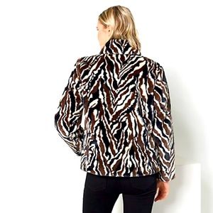 Wow! Dennis Basso Printed Faux-Fur Notched Collar Jacket, A459341